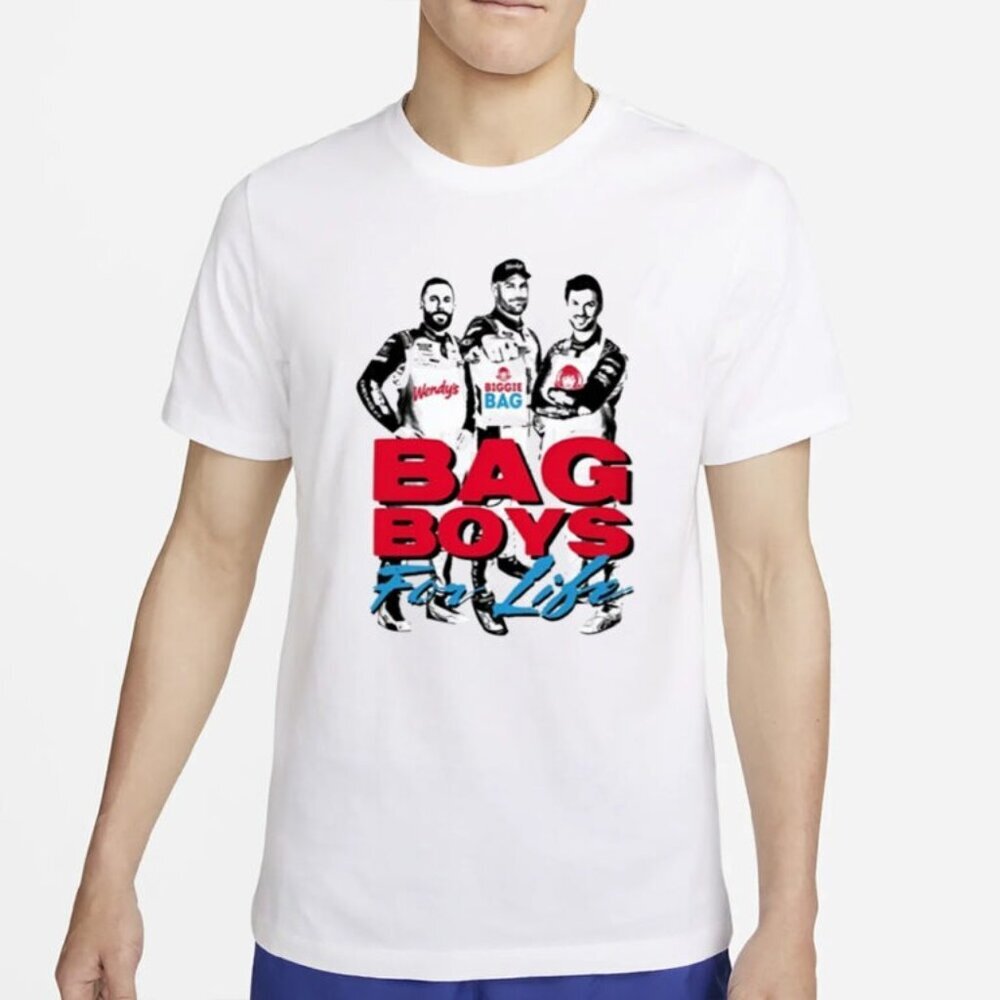Trackhouse Wendys Bag Boys For Life NASCAR Racing Fan Graphic T-Shirt 90